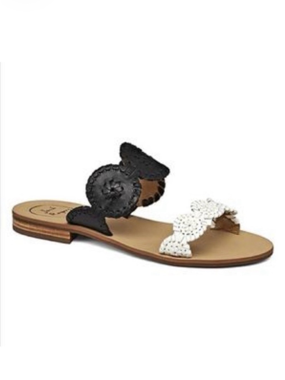 Jack Rogers Black and White Lauren Sandal